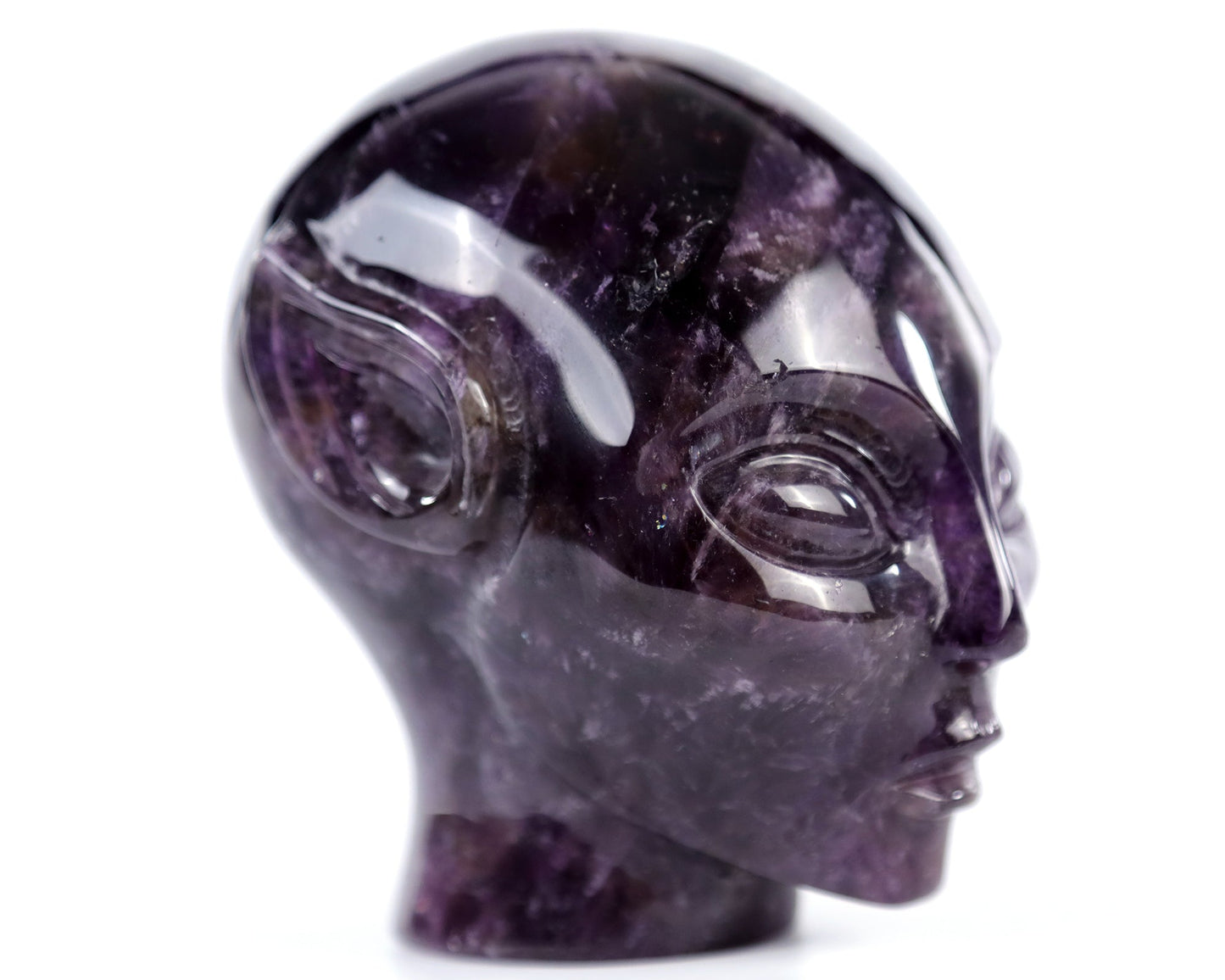Nicedony 3.9" Dream Amethyst Agate Hand Carved Elf Alien Sculpture - View 8