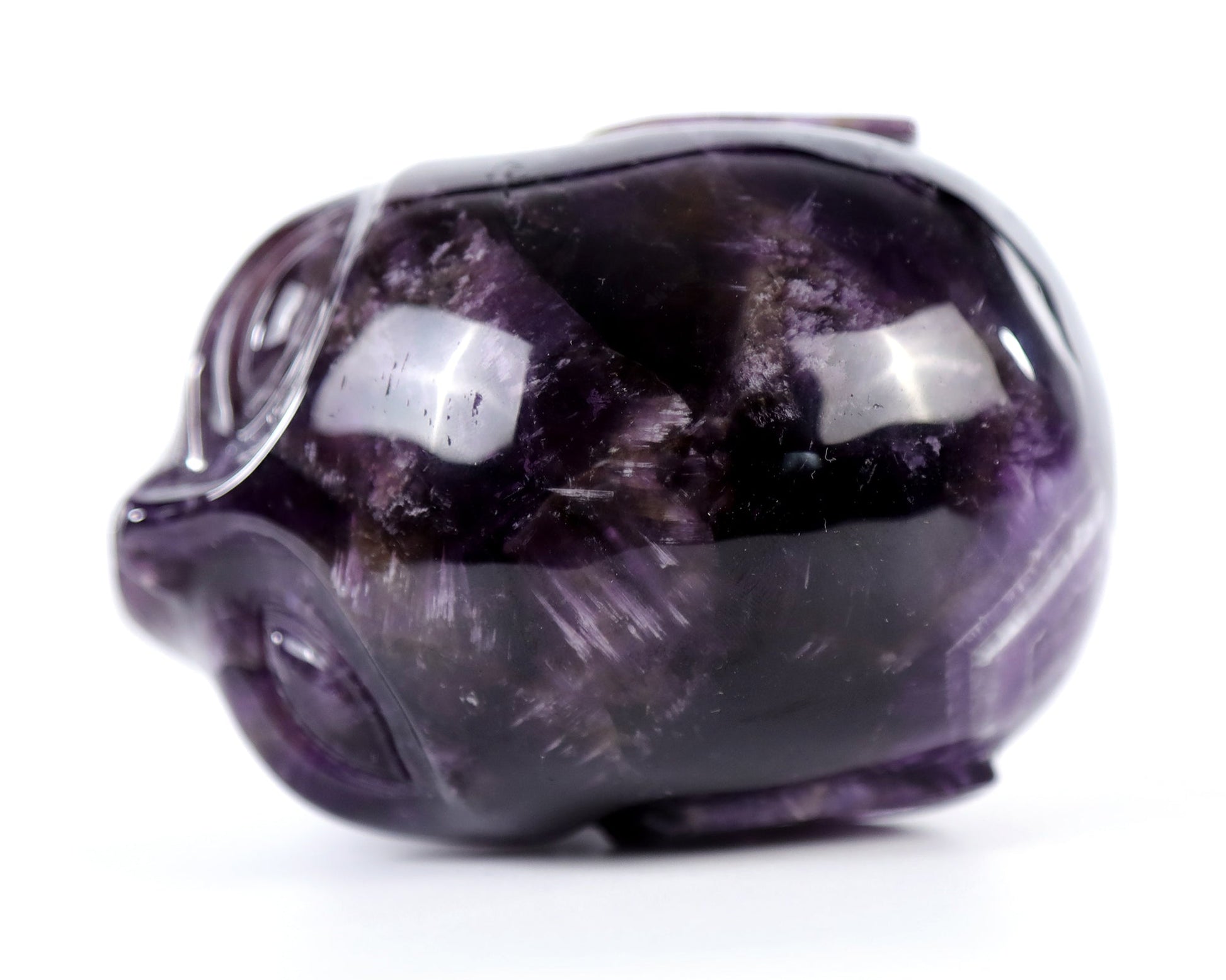 Nicedony 3.9" Dream Amethyst Agate Hand Carved Elf Alien Sculpture - View 6