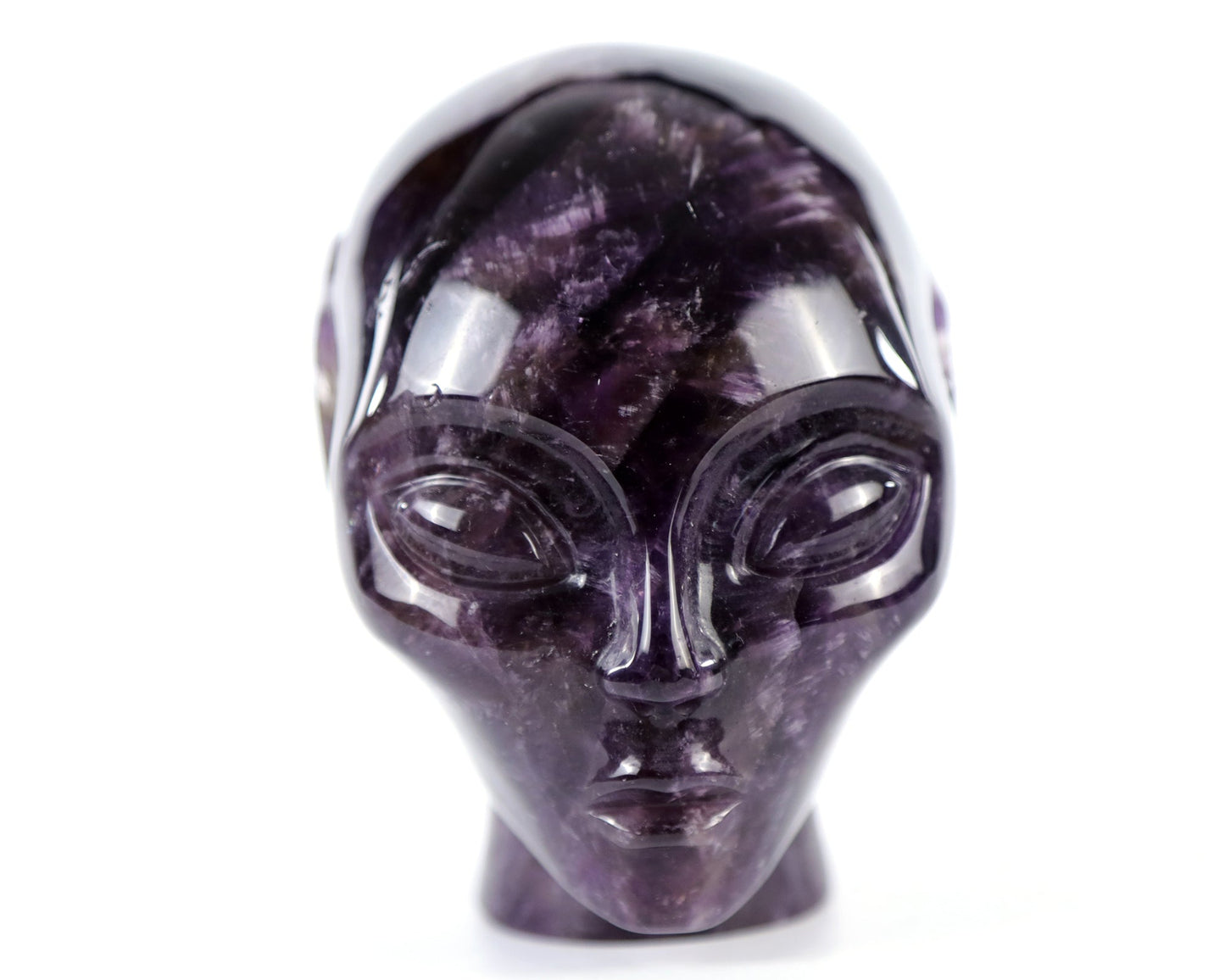 Nicedony 3.9" Dream Amethyst Agate Hand Carved Elf Alien Sculpture - View 10