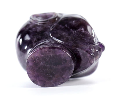 Nicedony 3.9" Dream Amethyst Agate Hand Carved Elf Alien Sculpture - View 5