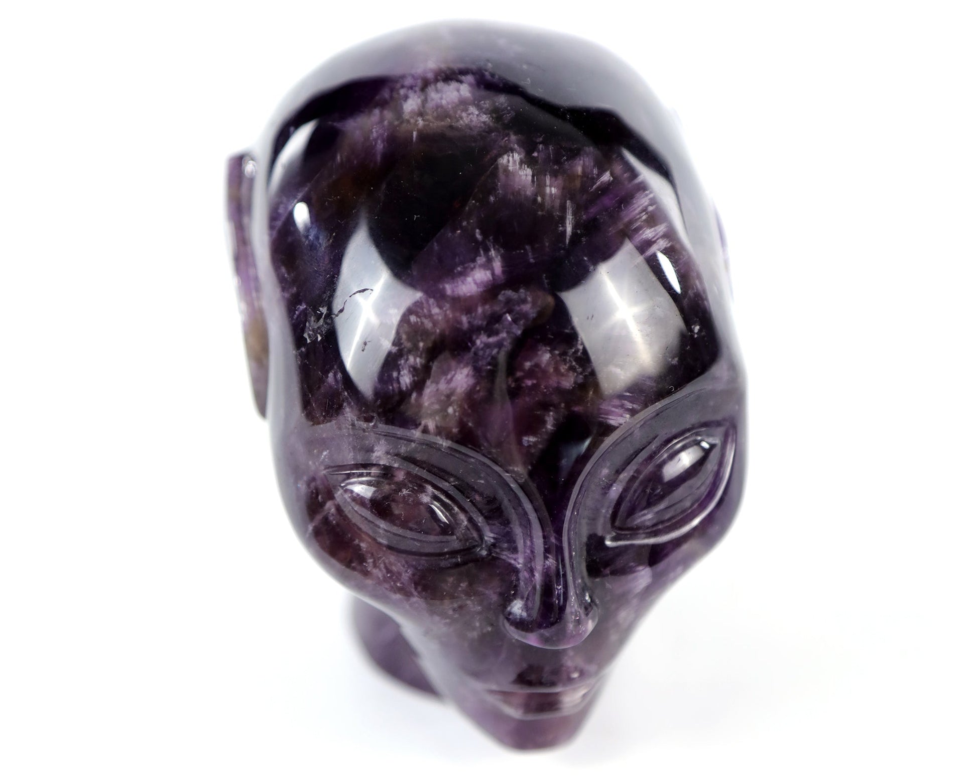 Nicedony 3.9" Dream Amethyst Agate Hand Carved Elf Alien Sculpture - View 3