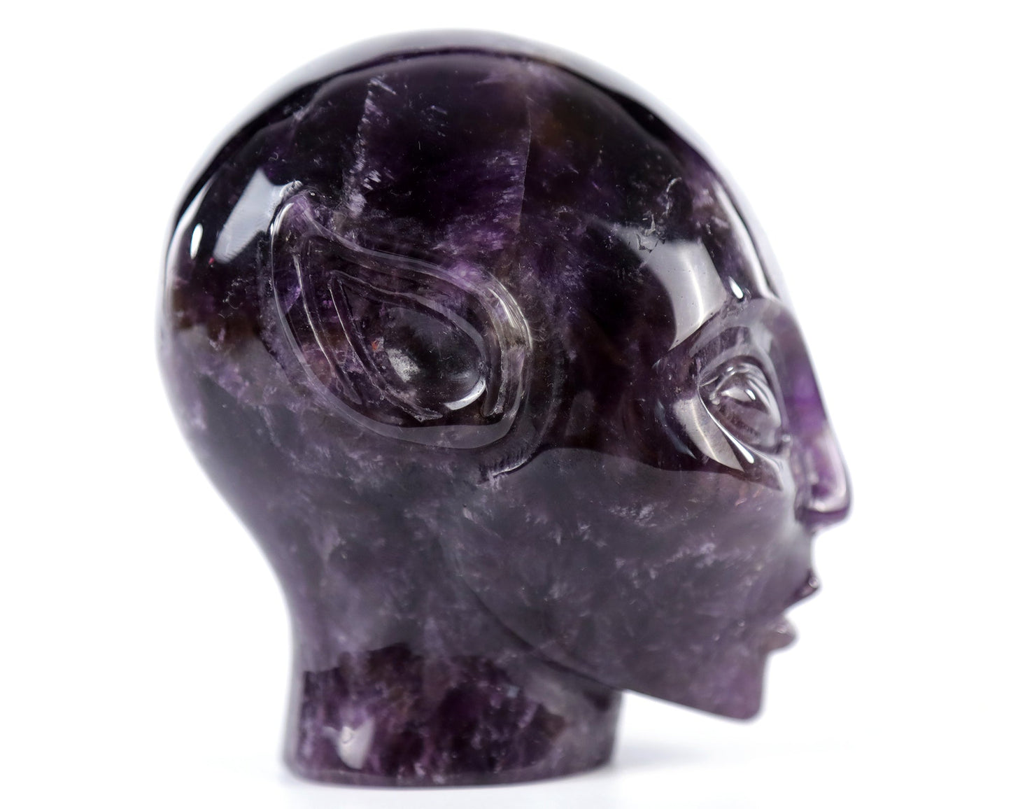 Nicedony 3.9" Dream Amethyst Agate Hand Carved Elf Alien Sculpture - View 11