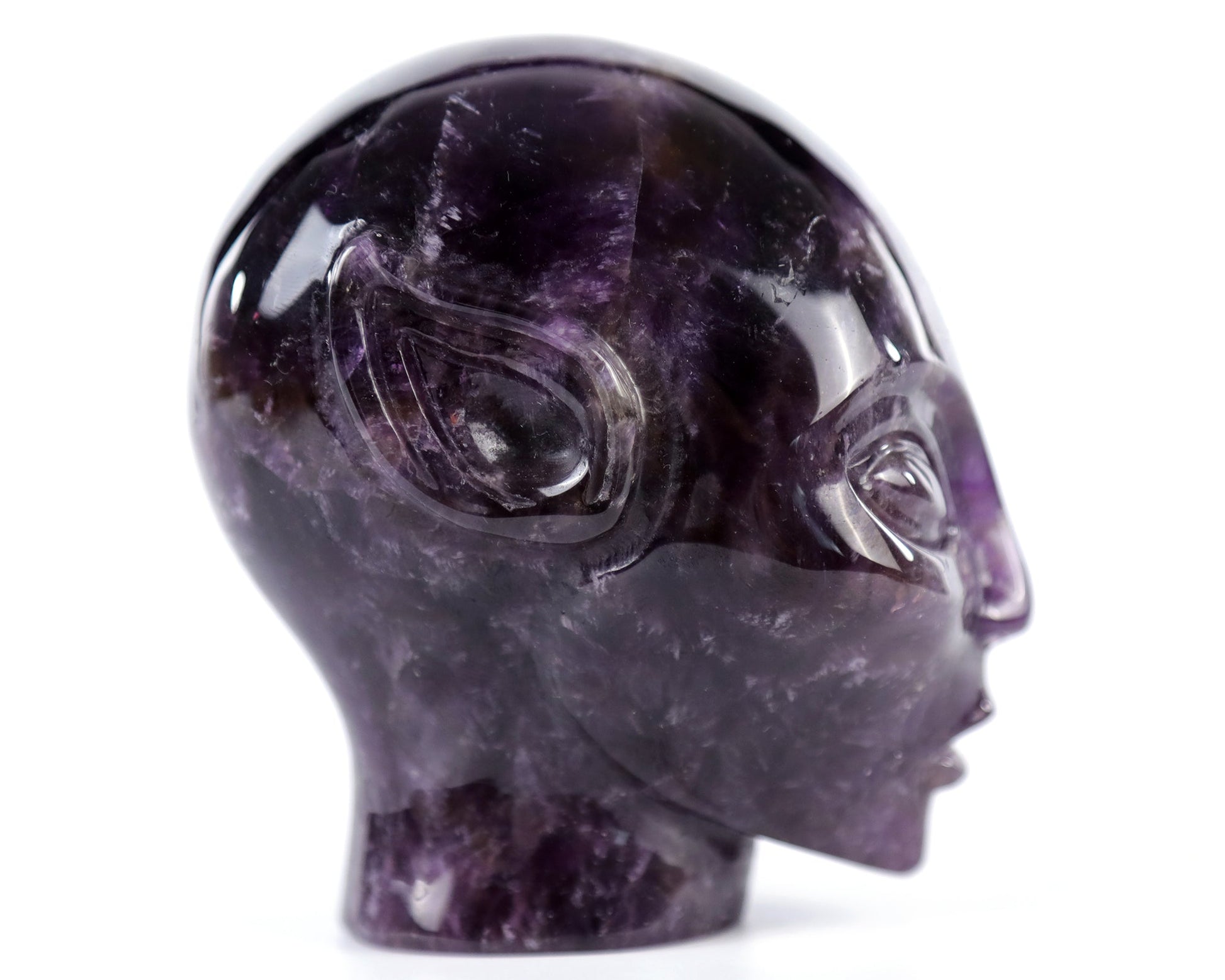 Nicedony 3.9" Dream Amethyst Agate Hand Carved Elf Alien Sculpture - View 11