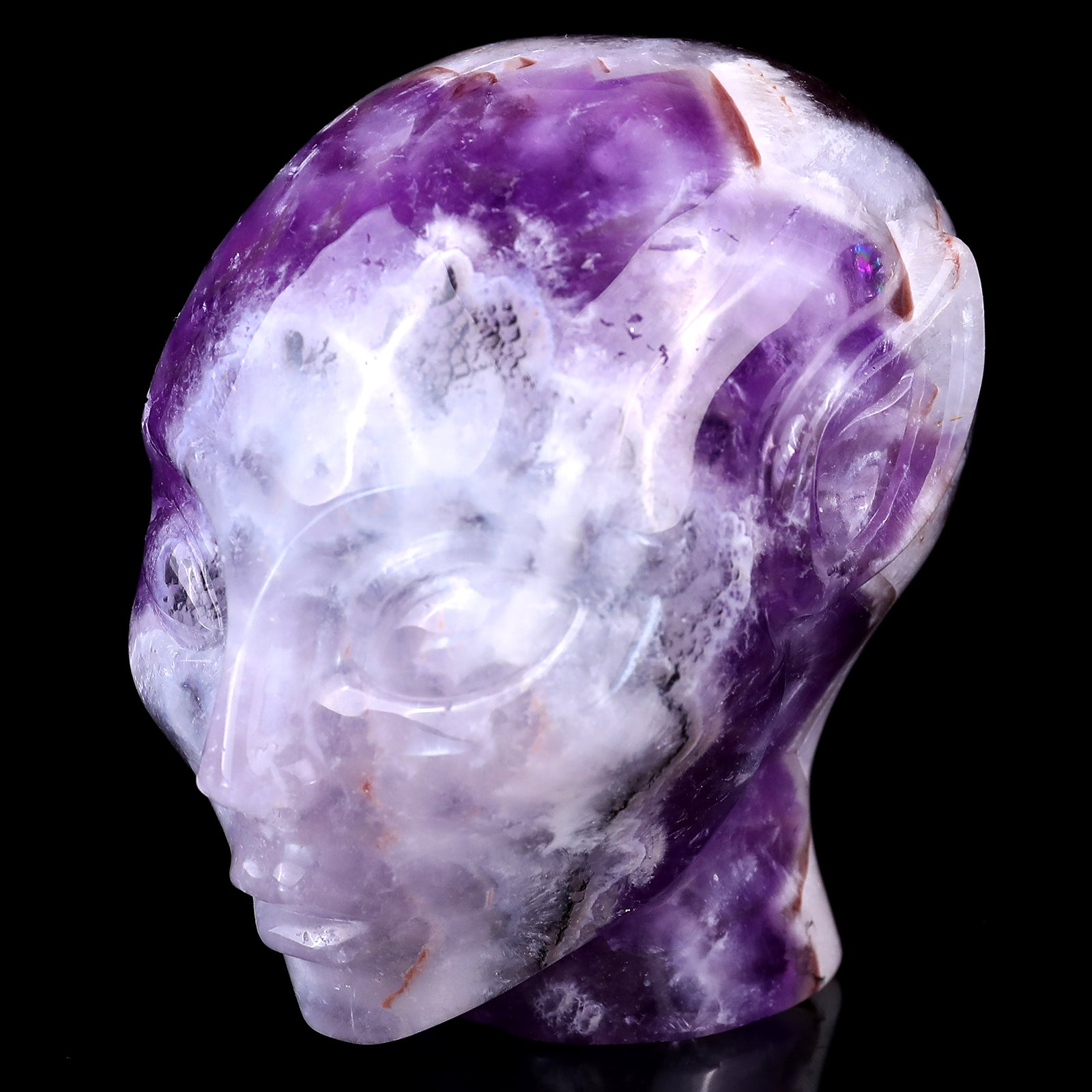 Nicedony 3.9" Dream Amethyst Hand Carved Crystal Elf Alien Sculpture - View 7