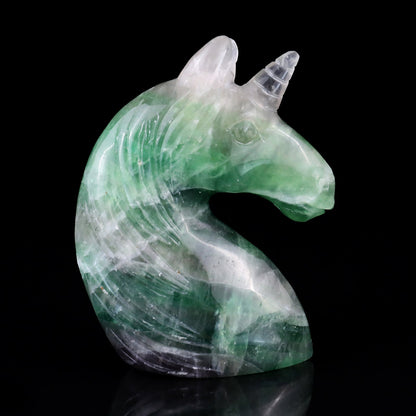 Nicedony 3.9" Fluorite Hand Carved Crystal Unicorn Sculpture - View 5
