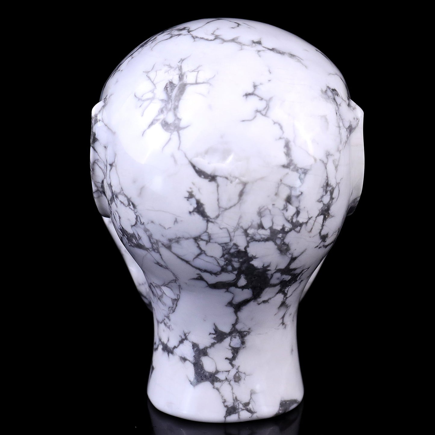 Nicedony 3.9" Howlite Hand Carved Crystal Elf Alien Sculpture - View 5