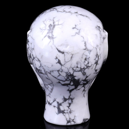 Nicedony 3.9" Howlite Hand Carved Crystal Elf Alien Sculpture - View 5