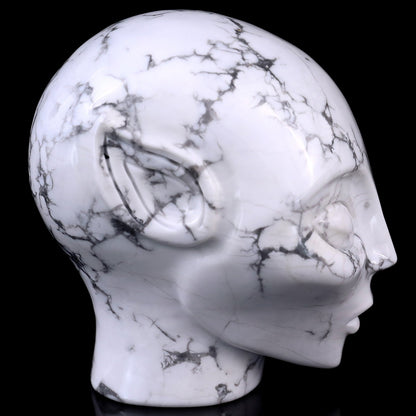 Nicedony 3.9" Howlite Hand Carved Crystal Elf Alien Sculpture - View 3