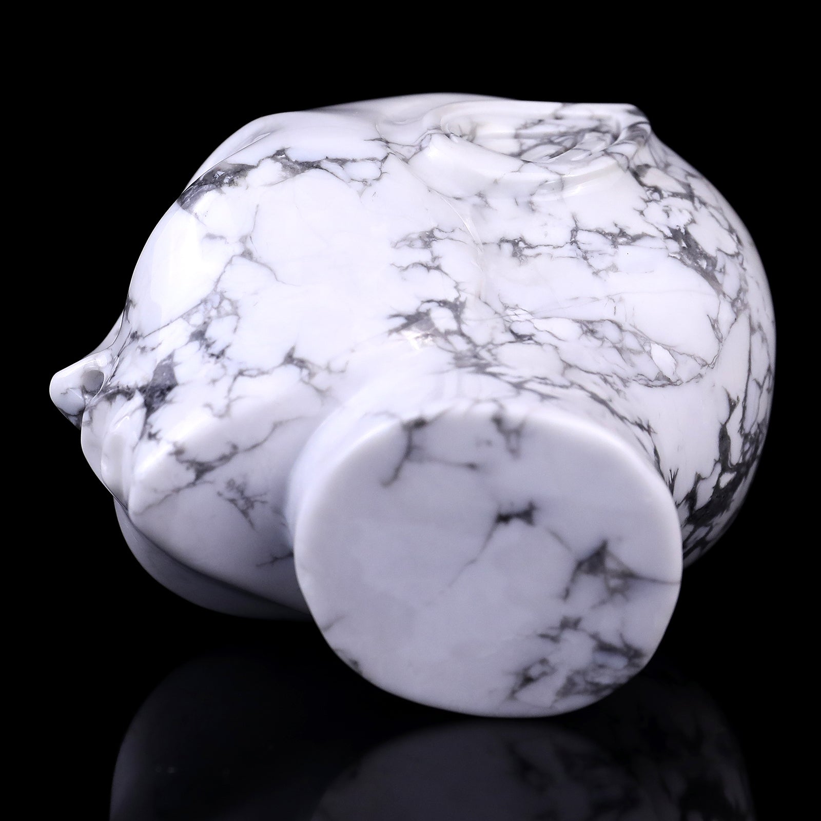 Nicedony 3.9" Howlite Hand Carved Crystal Elf Alien Sculpture - View 6