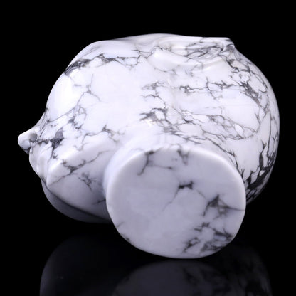Nicedony 3.9" Howlite Hand Carved Crystal Elf Alien Sculpture - View 6