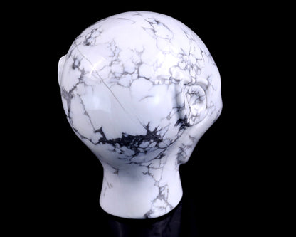 Nicedony 3.9" Howlite Hand Carved Crystal Elf Alien Sculpture - View 4