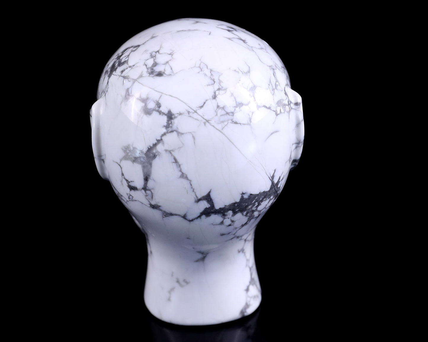 Nicedony 3.9" Howlite Hand Carved Crystal Elf Alien Sculpture - View 5