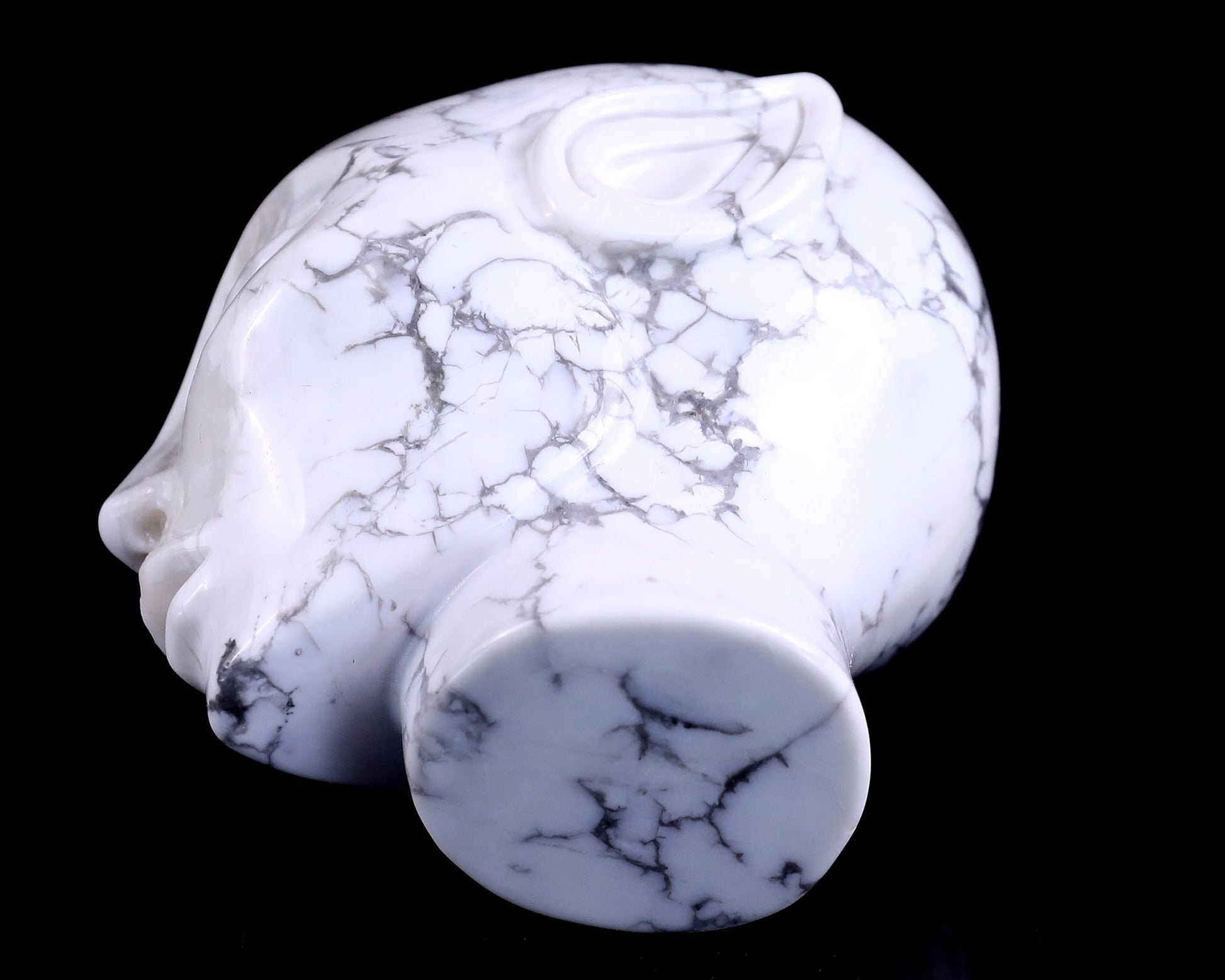Nicedony 3.9" Howlite Hand Carved Crystal Elf Alien Sculpture - View 8