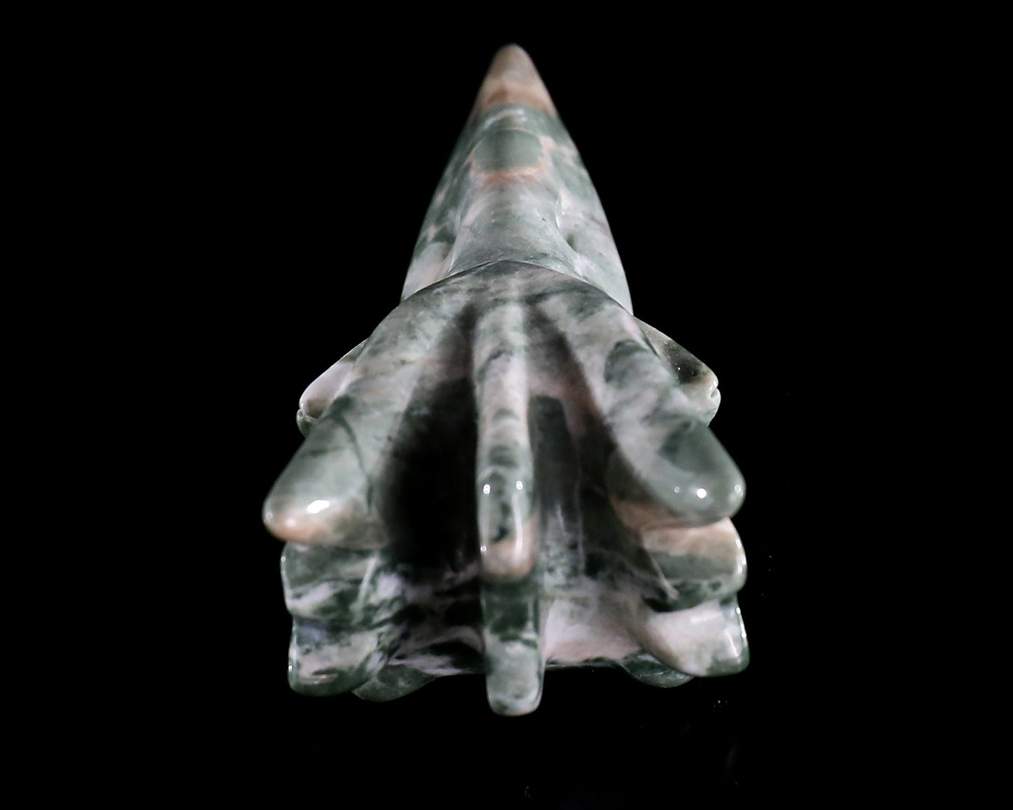 Nicedony 3.9" Jiulong Jade Hand Carved Phoenix Skull Sculpture - View 6