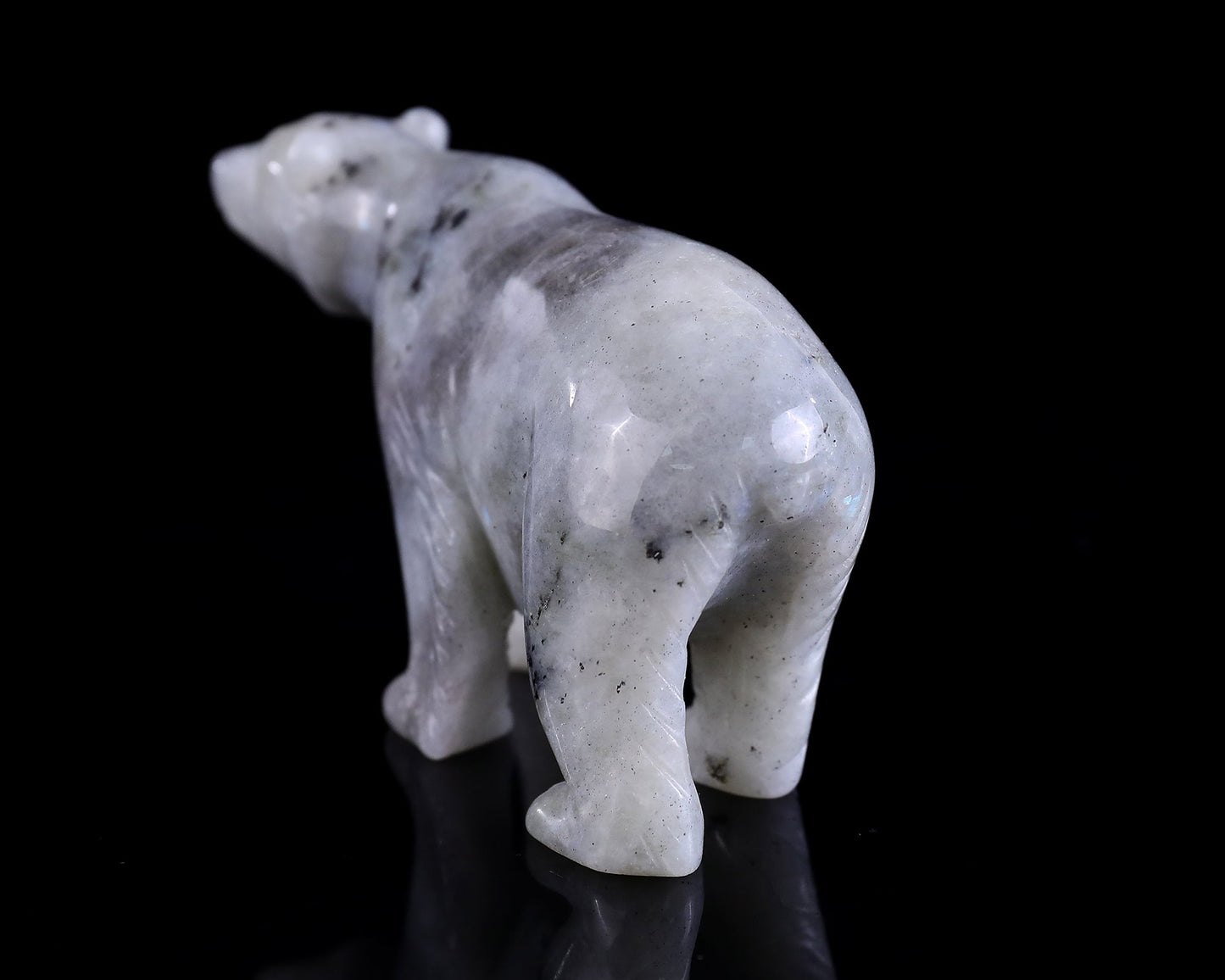Nicedony 3.9" Labradorite Hand Carved Crystal Polar Bear Sculpture - View 3