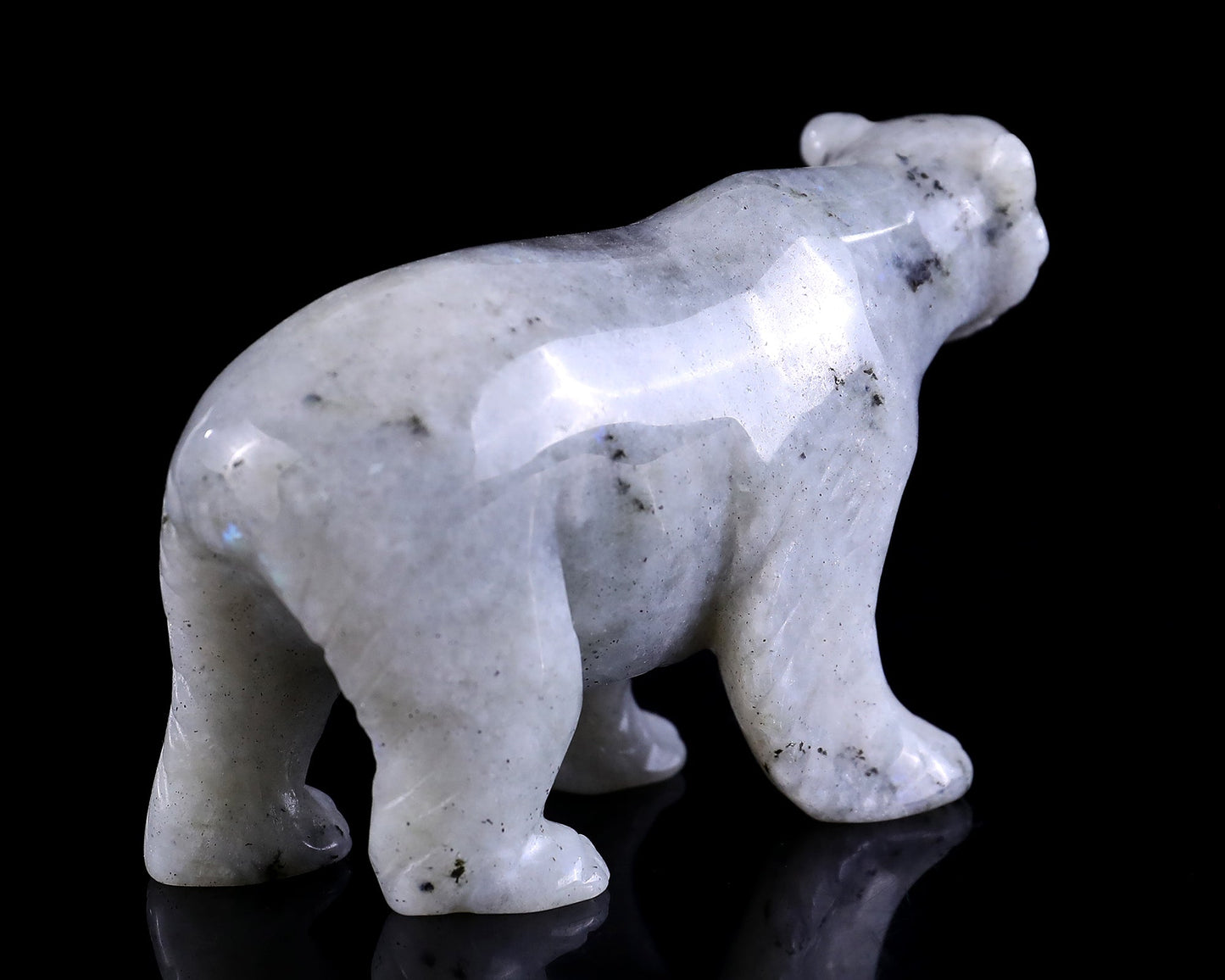 Nicedony 3.9" Labradorite Hand Carved Crystal Polar Bear Sculpture - View 5