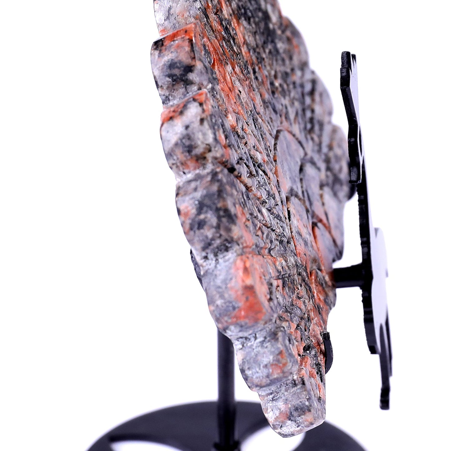 Nicedony 3.9" Orange Calcite Hand Carved Peacock Tail Wings Sculpture - View 3
