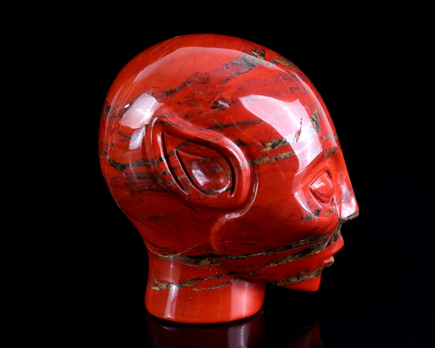 Nicedony 3.9" Red Jasper Hand Carved Crystal Elf Alien Sculpture - View 3
