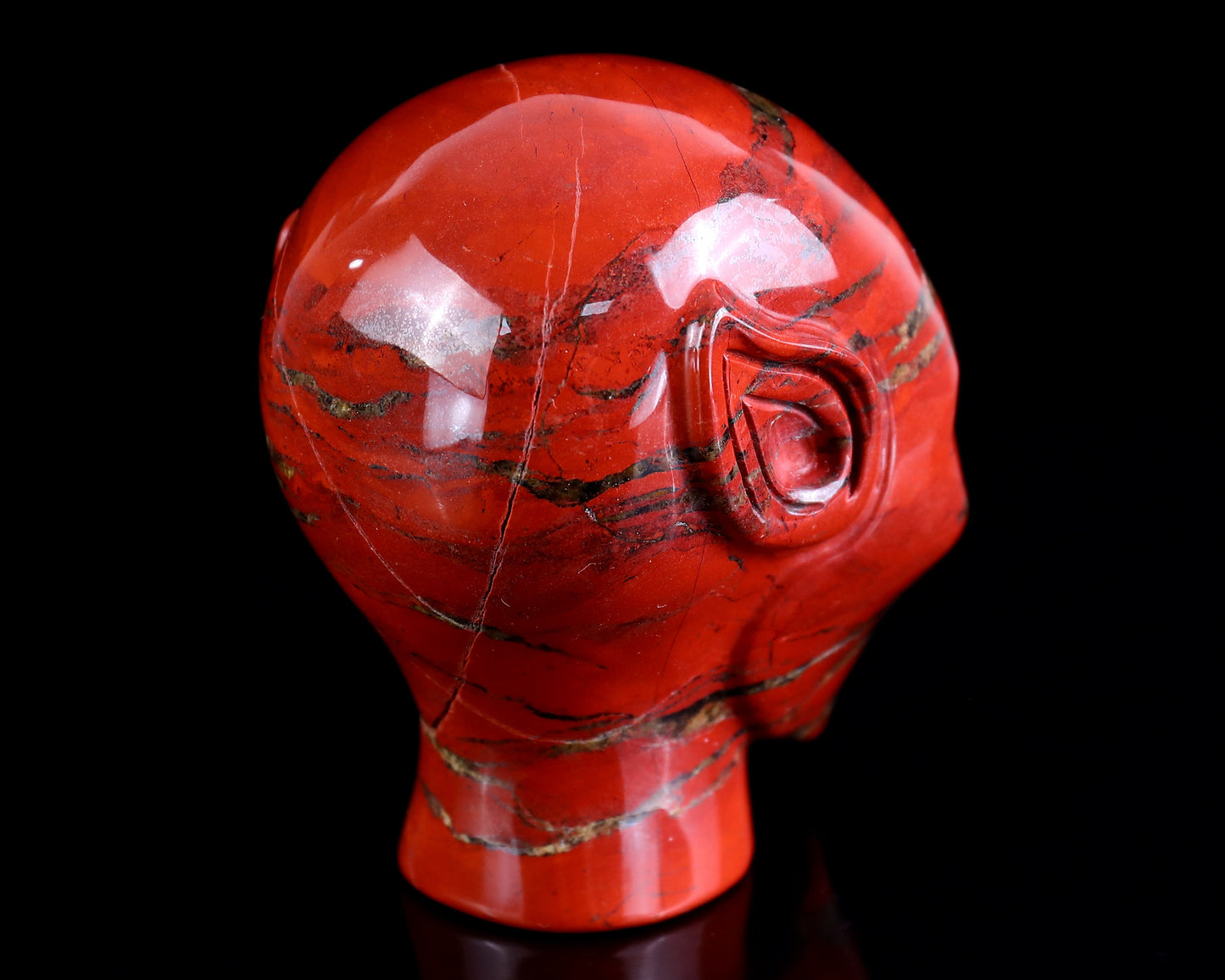 Nicedony 3.9" Red Jasper Hand Carved Crystal Elf Alien Sculpture - View 4