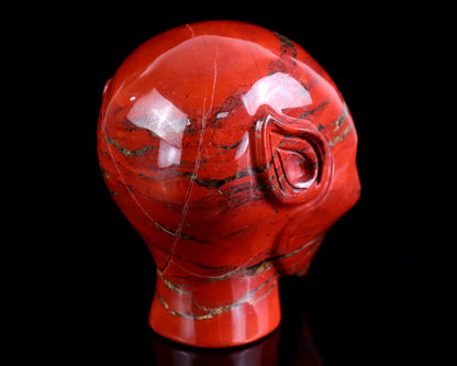 Nicedony 3.9" Red Jasper Hand Carved Crystal Elf Alien Sculpture - View 4
