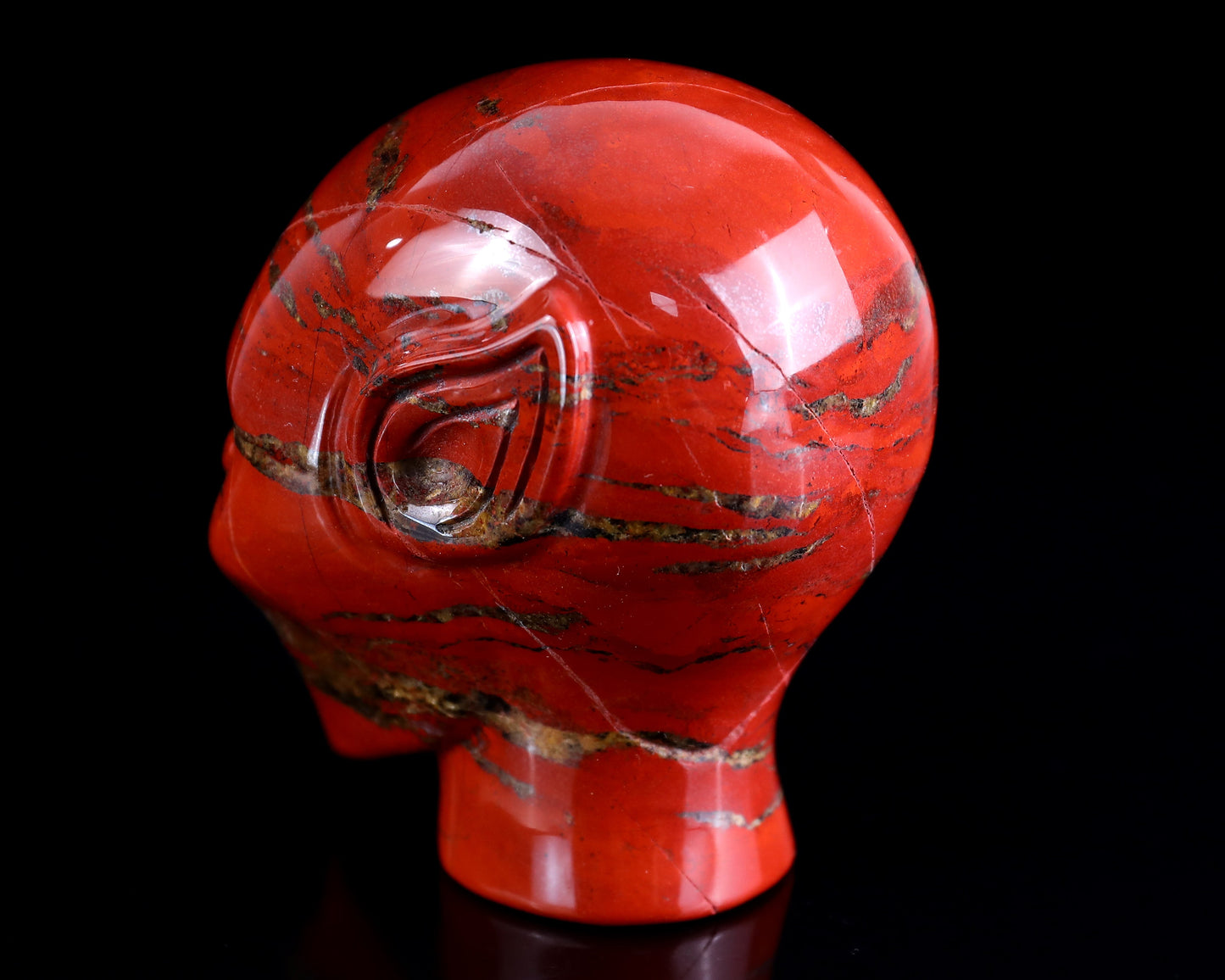 Nicedony 3.9" Red Jasper Hand Carved Crystal Elf Alien Sculpture - View 6