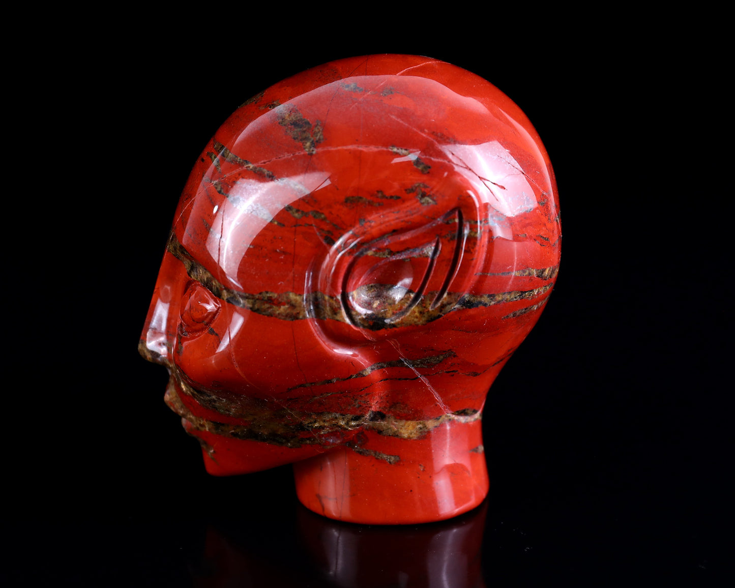 Nicedony 3.9" Red Jasper Hand Carved Crystal Elf Alien Sculpture - View 7