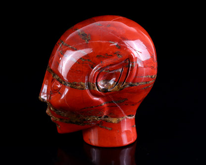 Nicedony 3.9" Red Jasper Hand Carved Crystal Elf Alien Sculpture - View 7