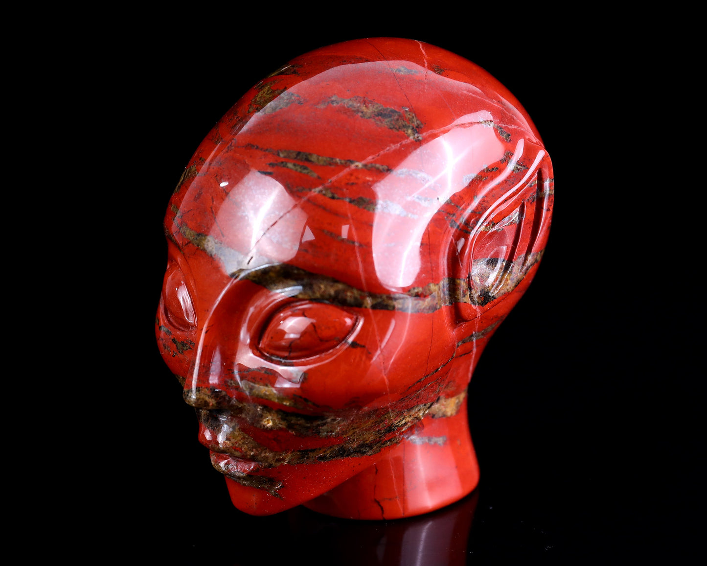 Nicedony 3.9" Red Jasper Hand Carved Crystal Elf Alien Sculpture - View 9