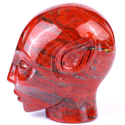 Nicedony 3.9" Red Jasper Hand Carved Crystal Elf Alien Sculpture - View 13