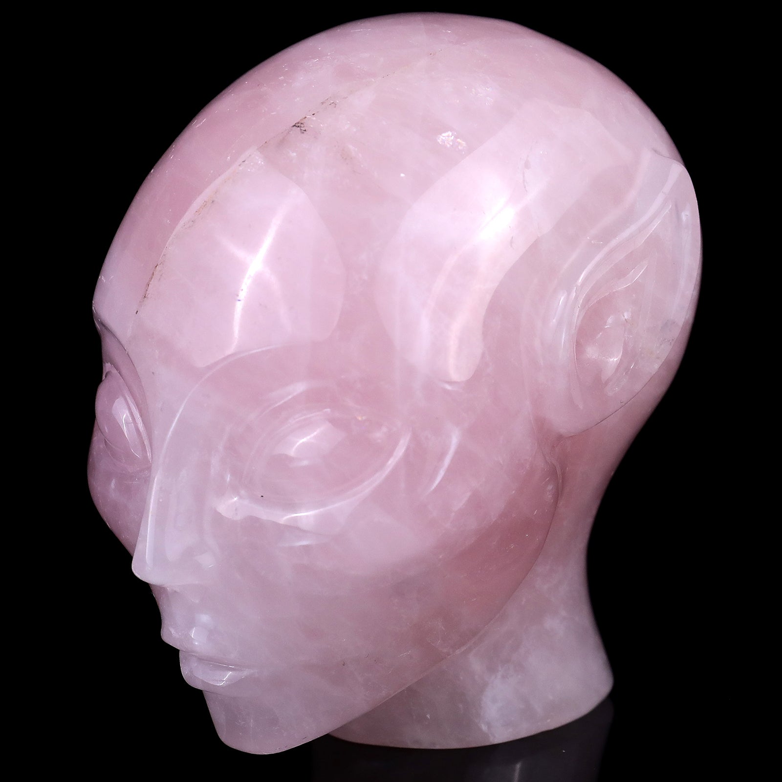 Nicedony 3.9" Rose Quartz Hand Carved Crystal Elf Alien Sculpture - View 7