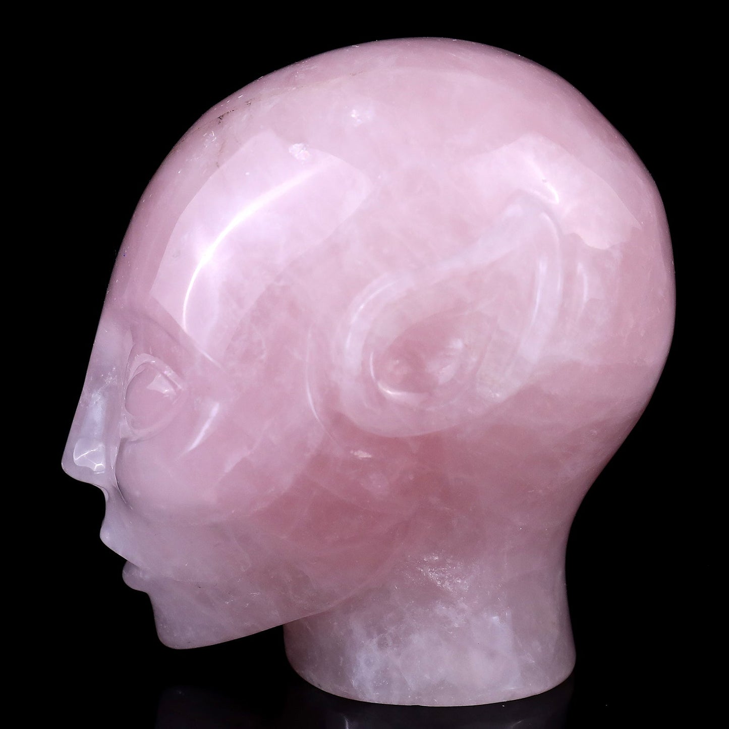 Nicedony 3.9" Rose Quartz Hand Carved Crystal Elf Alien Sculpture - View 4