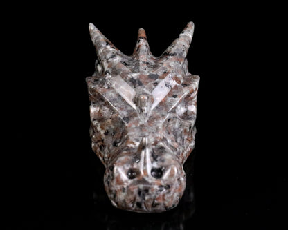 Nicedony 3.9" Yooperlite Hand Carved Crystal Dragon Skull Sculpture - View 2