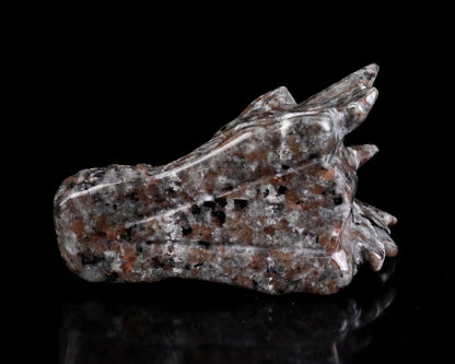 Nicedony 3.9" Yooperlite Hand Carved Crystal Dragon Skull Sculpture - View 6