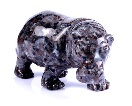 Nicedony 3.9" Yooperlite Hand Carved Crystal Hippo Sculpture