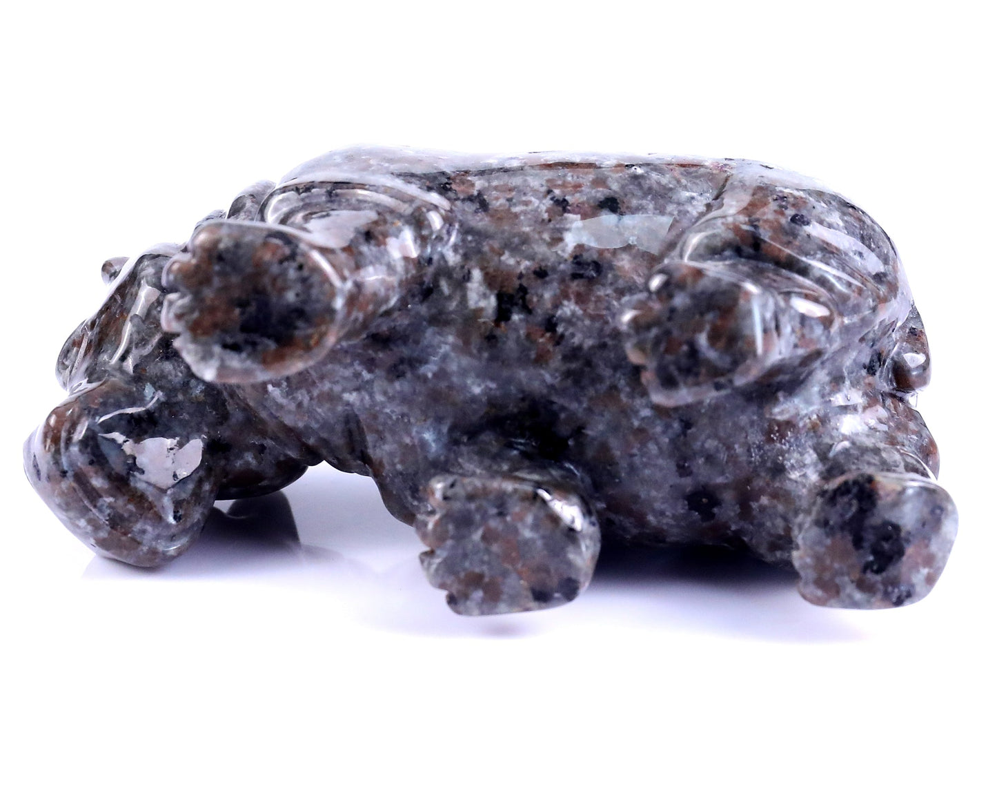Nicedony 3.9" Yooperlite Hand Carved Crystal Hippo Sculpture - View 9