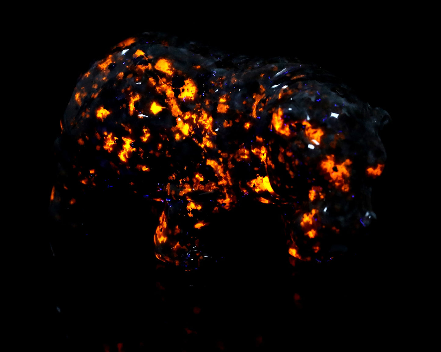 Nicedony 3.9" Yooperlite Hand Carved Crystal Hippo Sculpture - View 3