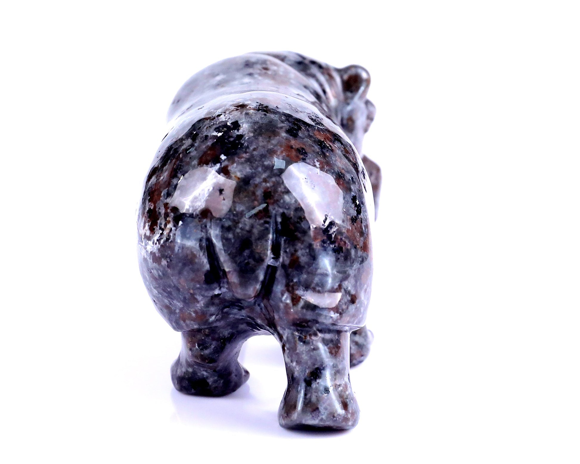 Nicedony 3.9" Yooperlite Hand Carved Crystal Hippo Sculpture - View 6