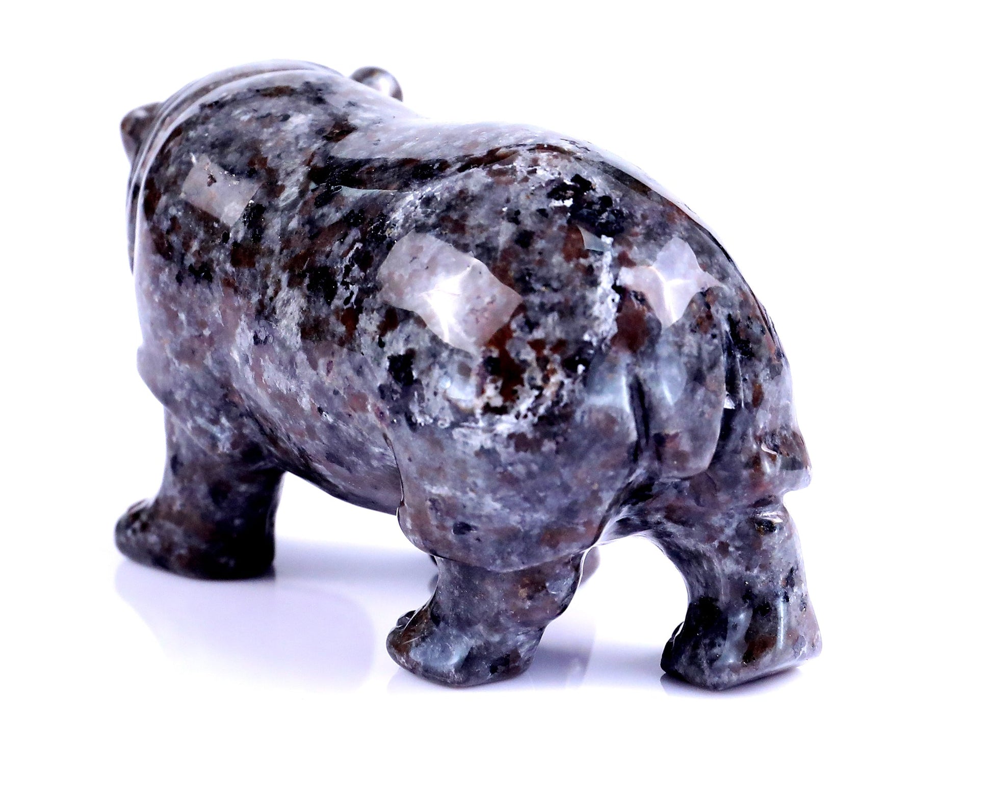 Nicedony 3.9" Yooperlite Hand Carved Crystal Hippo Sculpture - View 7