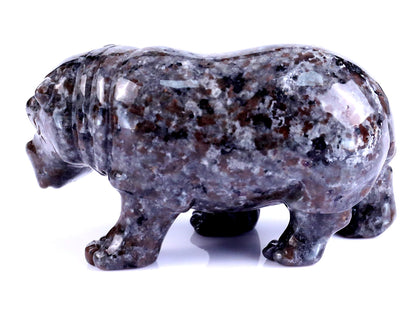 Nicedony 3.9" Yooperlite Hand Carved Crystal Hippo Sculpture - View 8