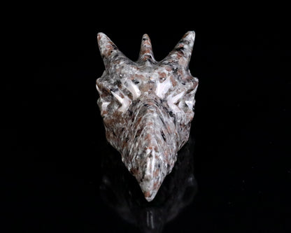 Nicedony 3.9" Yooperlite Hand Carved Crystal Phoenix Skull Sculpture - View 2