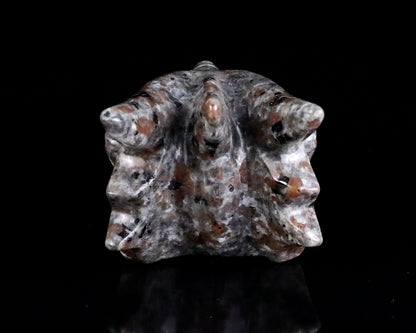 Nicedony 3.9" Yooperlite Hand Carved Crystal Phoenix Skull Sculpture - View 3