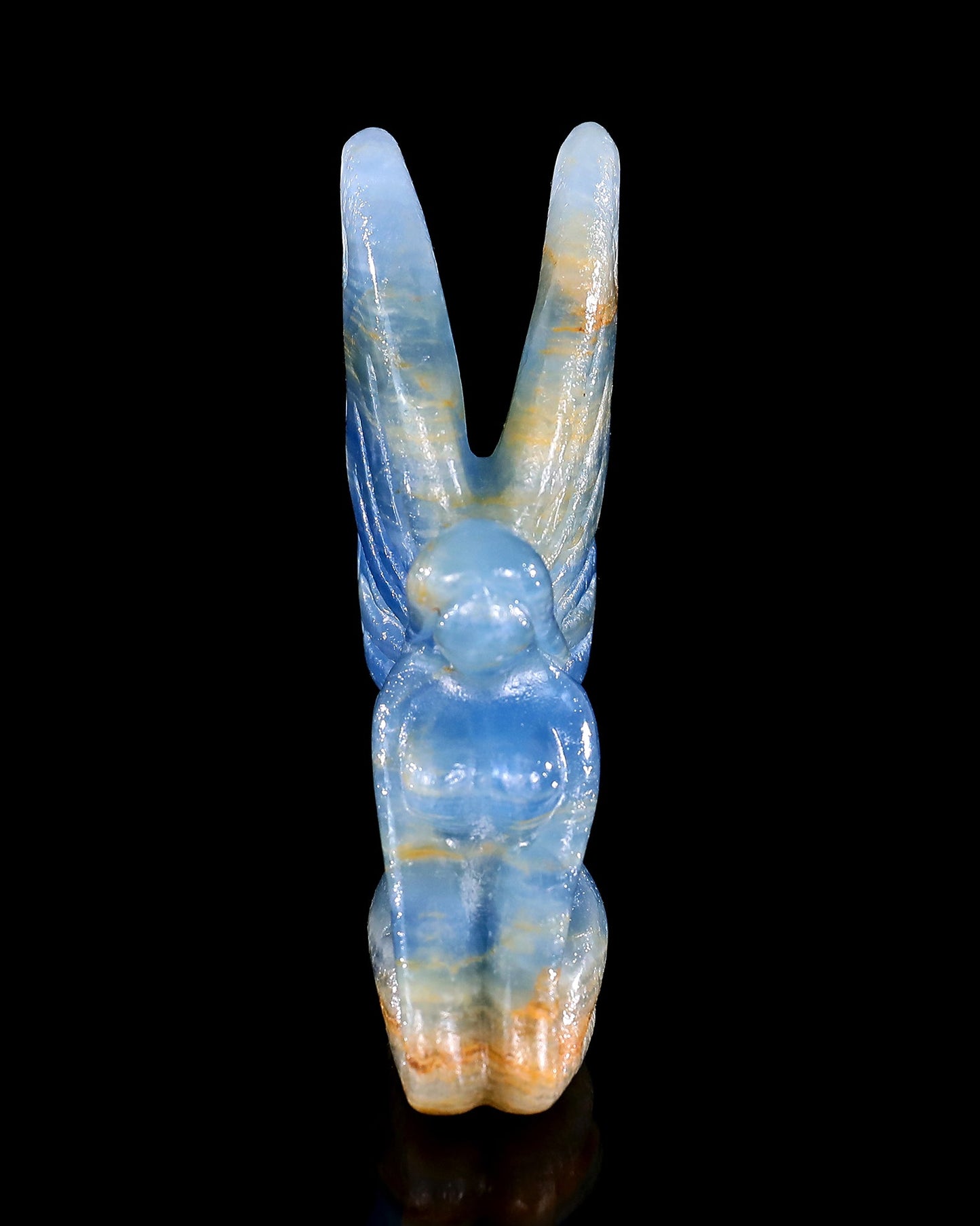 Nicedony 3" Blue Onyx Hand Carved Crystal Flower Faerie Sculpture - View 86