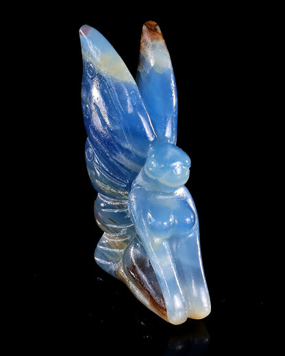 Nicedony 3" Blue Onyx Hand Carved Crystal Flower Faerie Sculpture - View 78