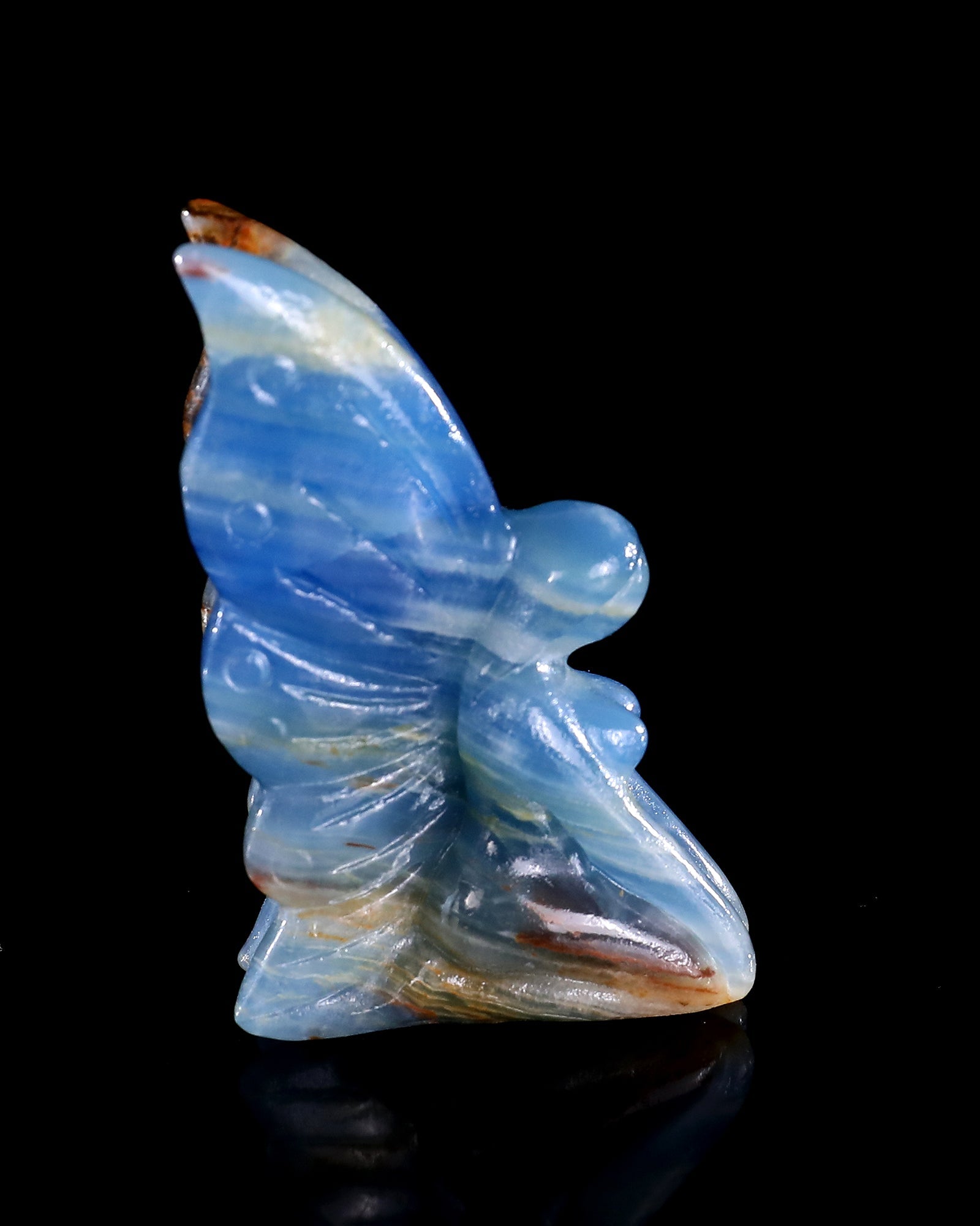 Nicedony 3" Blue Onyx Hand Carved Crystal Flower Faerie Sculpture - View 76