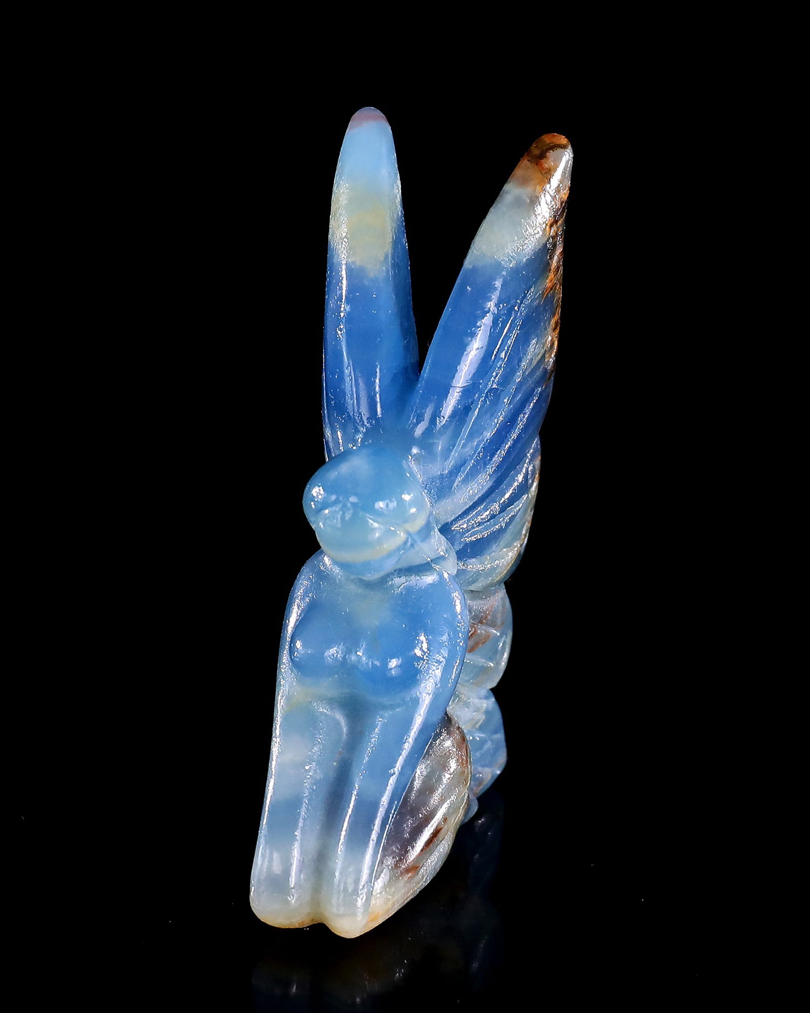 Nicedony 3" Blue Onyx Hand Carved Crystal Flower Faerie Sculpture - View 82