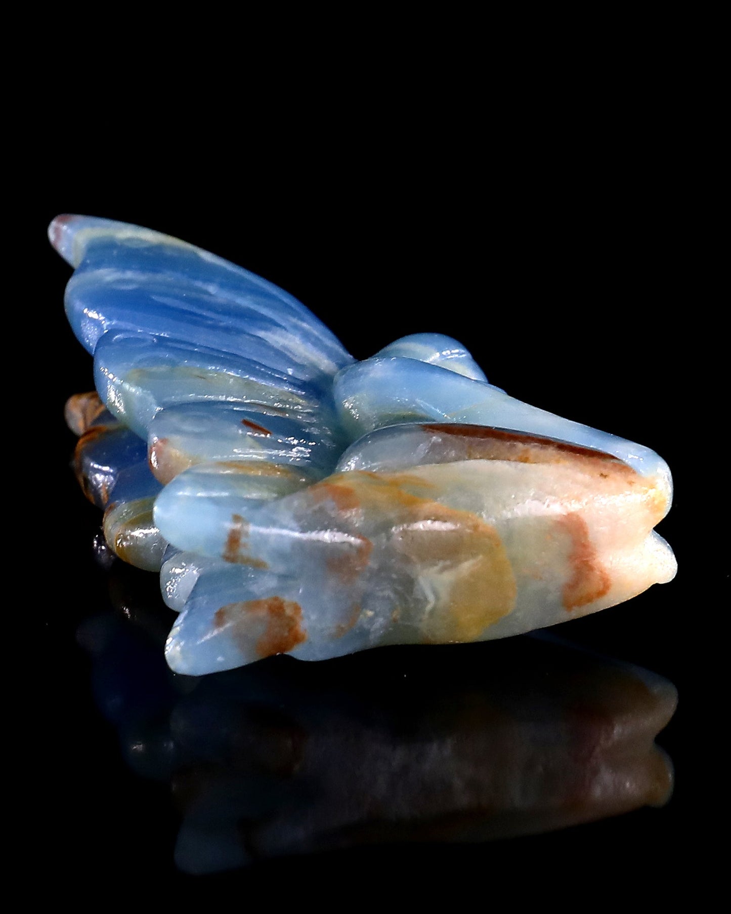 Nicedony 3" Blue Onyx Hand Carved Crystal Flower Faerie Sculpture - View 83