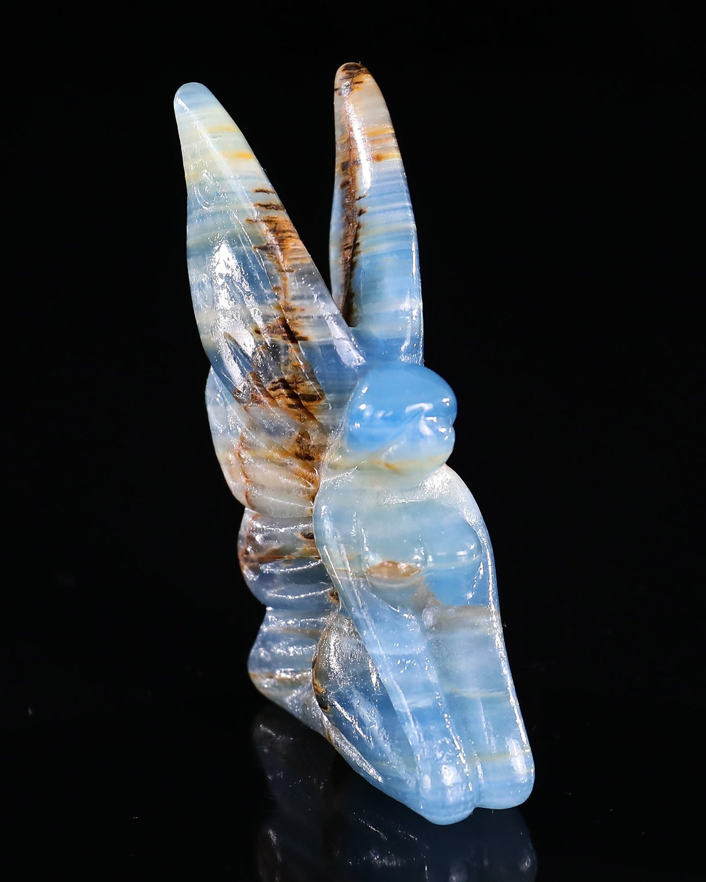 Nicedony 3" Blue Onyx Hand Carved Crystal Flower Faerie Sculpture - View 68