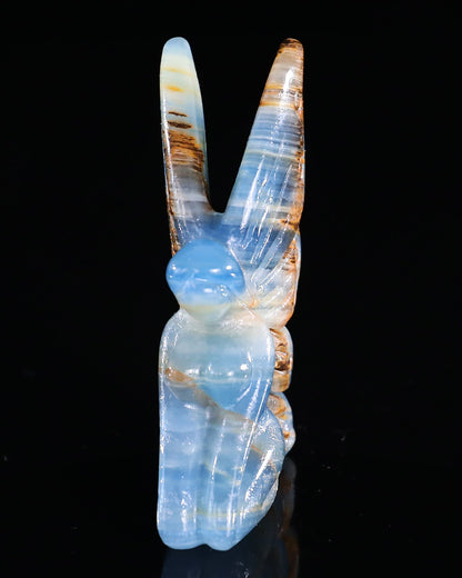 Nicedony 3" Blue Onyx Hand Carved Crystal Flower Faerie Sculpture - View 73
