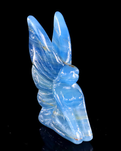 Nicedony 3" Blue Onyx Hand Carved Crystal Flower Faerie Sculpture - View 58
