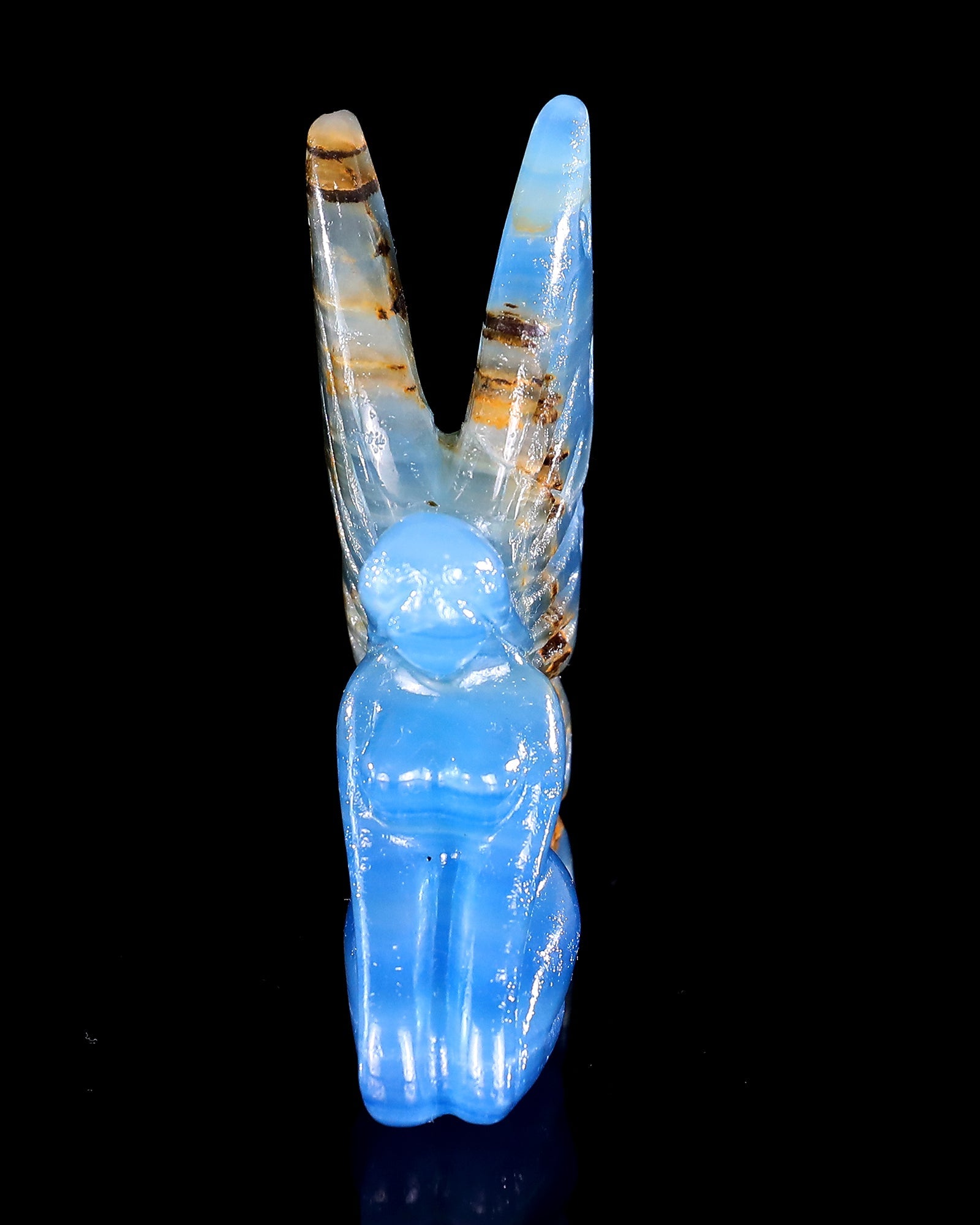 Nicedony 3" Blue Onyx Hand Carved Crystal Flower Faerie Sculpture - View 50